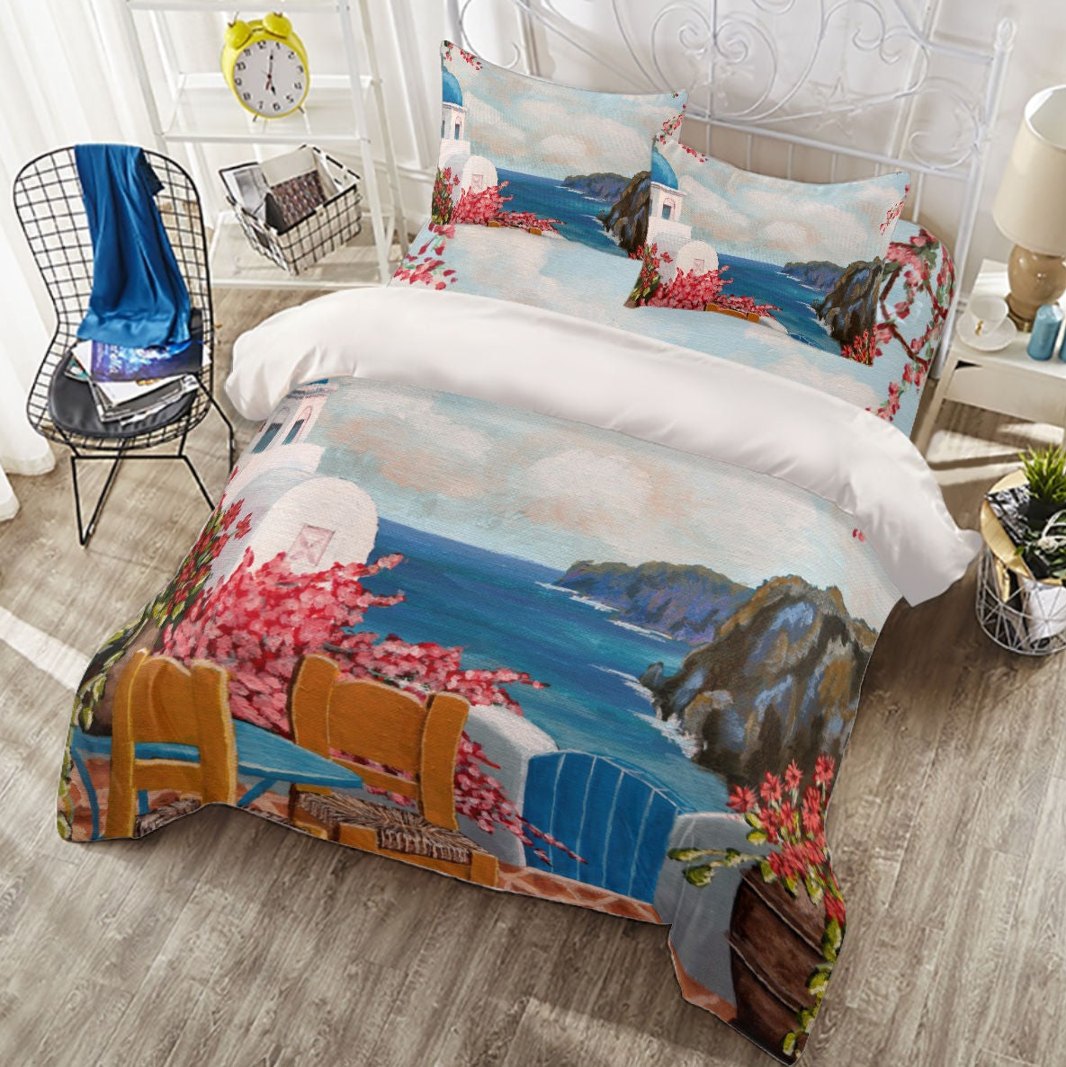 Duvet Cover Set – Greek-Inspired Mediterranean Bedding, Soft Luxury Bedroom Set